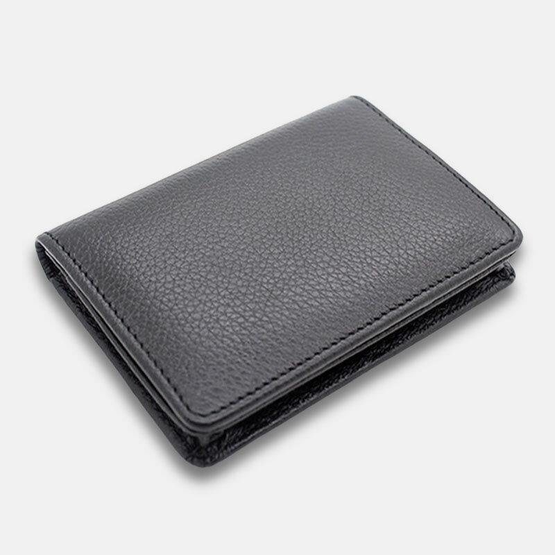 elvesmall Men Genuine Leather Large Capacity Bifold Retro Business Multi-card Slot Card Holder Business Card Holder Credit Card Holder Wallet