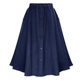 elvesmall Women's Skirt Swing Midi Denim Blue Light Blue Skirts Summer Without Lining Fashion Casual Daily Weekend One-Size