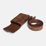 elvesmall Men Faux Leather Steampunk Fashion Retro Sport 6.3 Inch Phone Bag Waist Bag