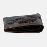 elvesmall Men Genuine Leather 3D Dragon Pattern Retro Fashion Leather Card Holder Wallet