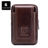 elvesmall Bullcaptain Bag Men Genuine Leather Loop Belt Phone Bag