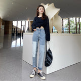 elvesmall Autumn Clothes Loose Straight Harlan Radish High-waisted Pants