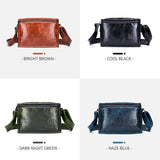 elvesmall Men Genuine Leather Anti-Theft Wear-Resistant 7.9 Inch Ipad Vintage Square Bag Crossbody Bag Shoulder Bag