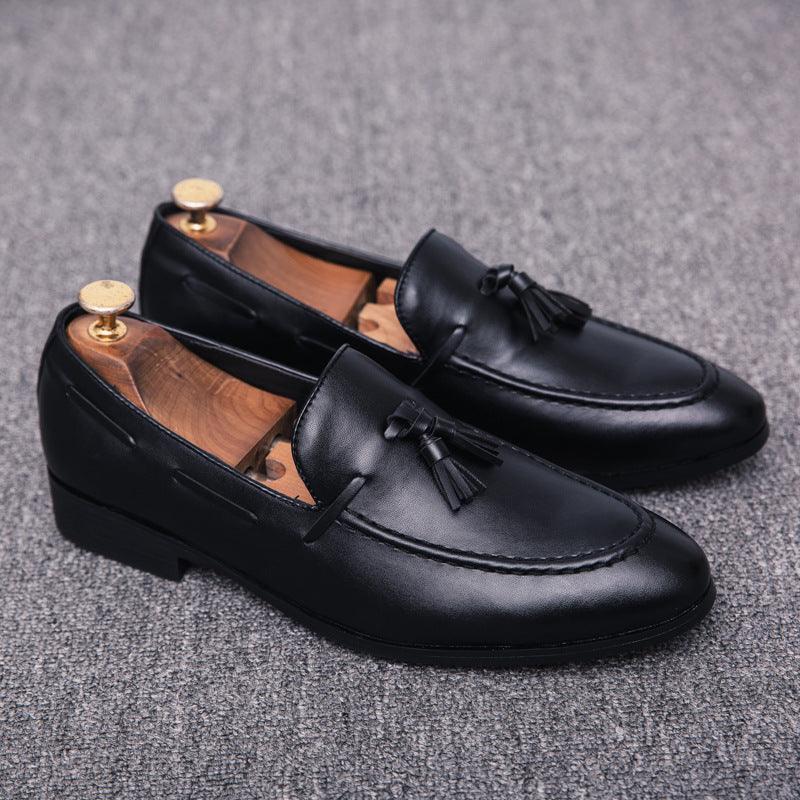 elvesmall Tassel Men's Shoes Korean Style Shaved Leather Retro Pointed Toe Shoes