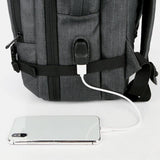 elvesmall Men Large Capacity Waterproof USB Charging 16 Inch Laptop Bag Business Outdoor Handbag Backpack