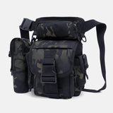 elvesmall Men Nylon Camouflage Tactical Riding Fishing Outdoor Tool Equipment Storage Bag Leg Bag Waist Bag