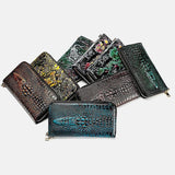 elvesmall Men Genuine Leather RFID Blocking Wallet Clutches Bags