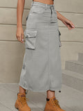 elvesmall Urban Explorer Drawstring Denim Skirt