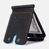 elvesmall Men Genuine Leather Hasp Vintage Multifunction Card Holder Money Clips Wallet Purse