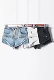 elvesmall Zipper Lace Up Denim Shorts