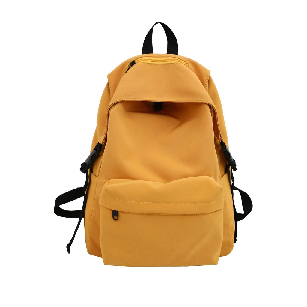 elvesmall New Japanese And Korean Early High School Student Bag Nylon Solid Color Waterproof Lightweight Backpack College Students Couple Backpack