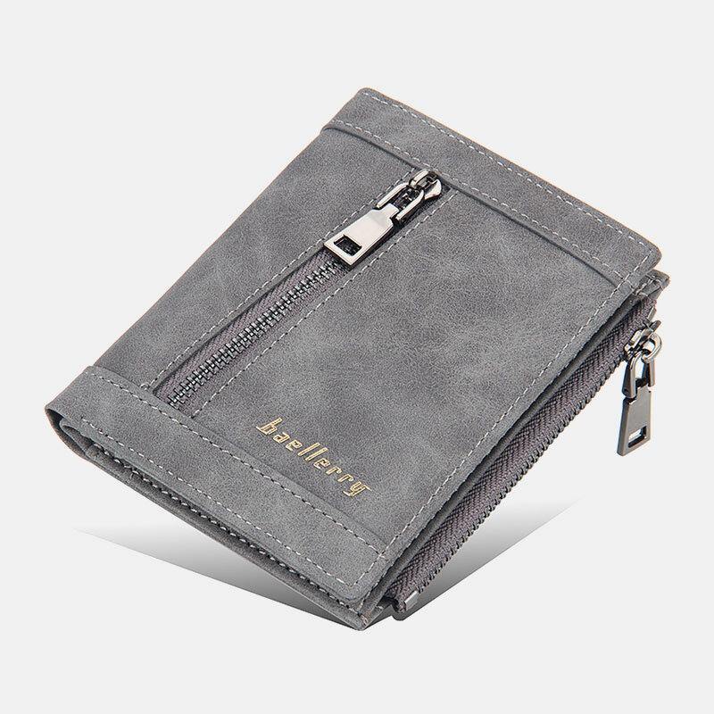 elvesmall Men Faux Leather Fashion Casual Multi-slot Card Holder Wallet