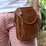 elvesmall Multifunction Small Fashion Waist Bag Men Leather Belt Phone Bag Single Shoulder bag Crossbody Bag