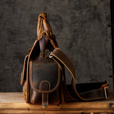 elvesmall Men's Fashion Personality Leather Postman Handbag