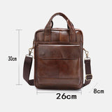elvesmall Men Genuine Leather Large Capacity Anti-theft Vintage 6.5 Inch Phone Bag Messenger Briefcase Shoulder Bag Crossbody Bag Handbag