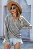 elvesmall V Neck Wrap Front Knitted Top