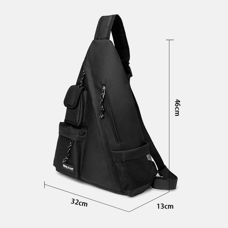 elvesmall Men Oxford Large Capacity Multi-Pocket Retro Casual Street Crossbody Bags Backpack