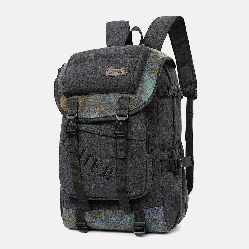 elvesmall Men Canvas Large Capacity Tactical Outdoor Travelling 14 Inch Laptop Bag School Bag Backpack
