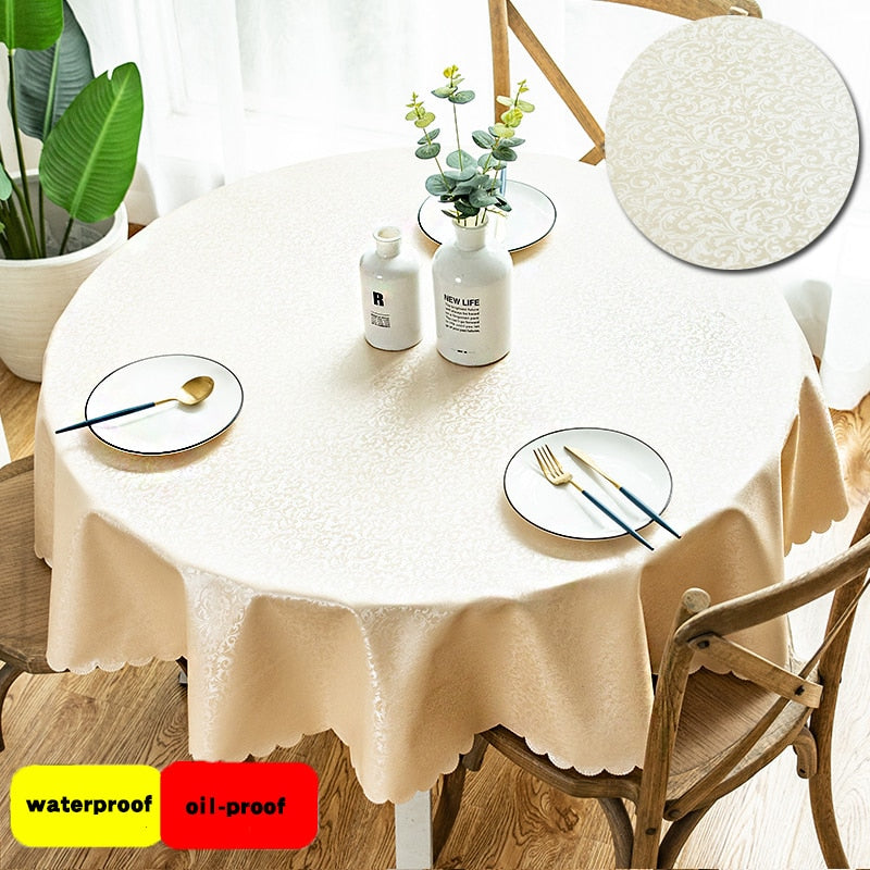 Round Tablecloth PVC Waterproof Antifouling Cover Outdoor Dining Table Cloth 140CM/160cm/180cm