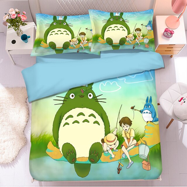 Elvesmall back to school Anime Totoro Cosplay 3D Printed Bedding Set Duvet Covers Pillowcases Comforter Bedding Sets Bedclothes Bed Linen