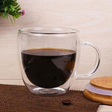 elvesmall Double Wall High Borosilicate Glass Mug Heat Resistant Tea Milk Lemon Juice Coffee Water Cup Bar Drinkware Lover Gift Creativity