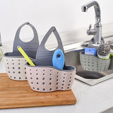elvesmall Kitchen Sink Holder Hanging Drain Basket Adjustable Soap Sponge Shelf Organizer Bathroom Faucet Holder Rack Kitchen Accessories