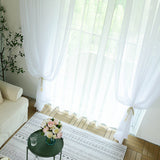 elvesmall 300cm Height Pure Color Curtain Living Room Window Finished Tulle Sheer Voile Curtains For Bedroom  Drapes