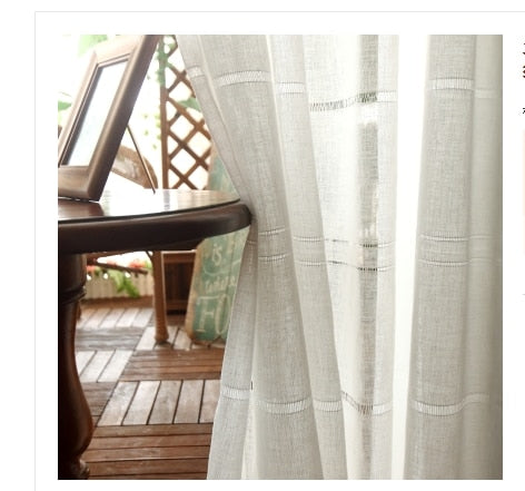 elvesmall Cotton linen hollow tulle curtains For Bedroom Window Curtain For Living Room Sheer Curtains Blinds Custom Made Drapes curtains