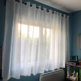 elvesmall White Tulle Short Curtain for Living room Solid Sheer Voile Curtains for Kitchen Window Screening Linen Curtain Door Wedding