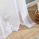 elvesmall White Tulle Short Curtain for Living room Solid Sheer Voile Curtains for Kitchen Window Screening Linen Curtain Door Wedding