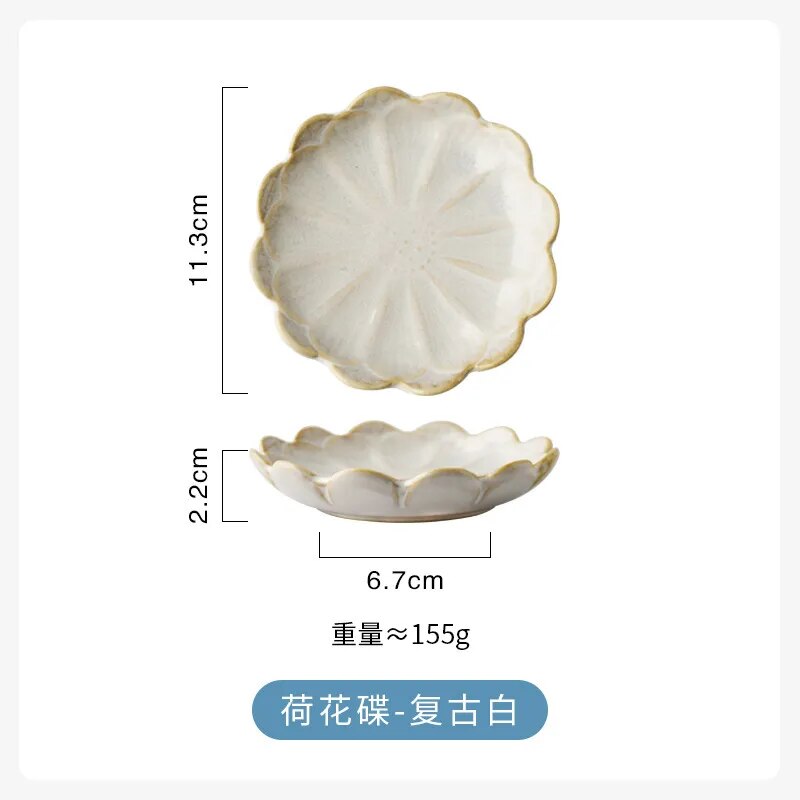 1PC Originality Ceramics Plate Flavor Small Dish Seasoning Dish Food Plate A European Flower Shape Dish Ceramics Tableware