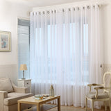 elvesmall White Solid Tulle Curtains Window Screening for Bedroom Kitchen Sheer Voile Blinds Drapes Gauze Treatments Door