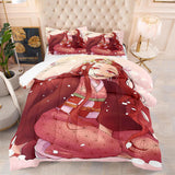 Elvesmall back to school Demon Slayer Kochou Shinobu Cosplay US/EU/UK Full Size King Bed Comforter Quilt Set Duvet Cover Pillow Case 3Pcs Bedding Sets