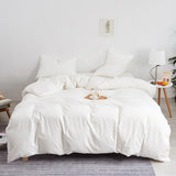 Elvesmall Duvet Cover White Comforter Cover King Size Solid Color Quilt Cover High Quality Skin Friendly Fabric Bedding Cover