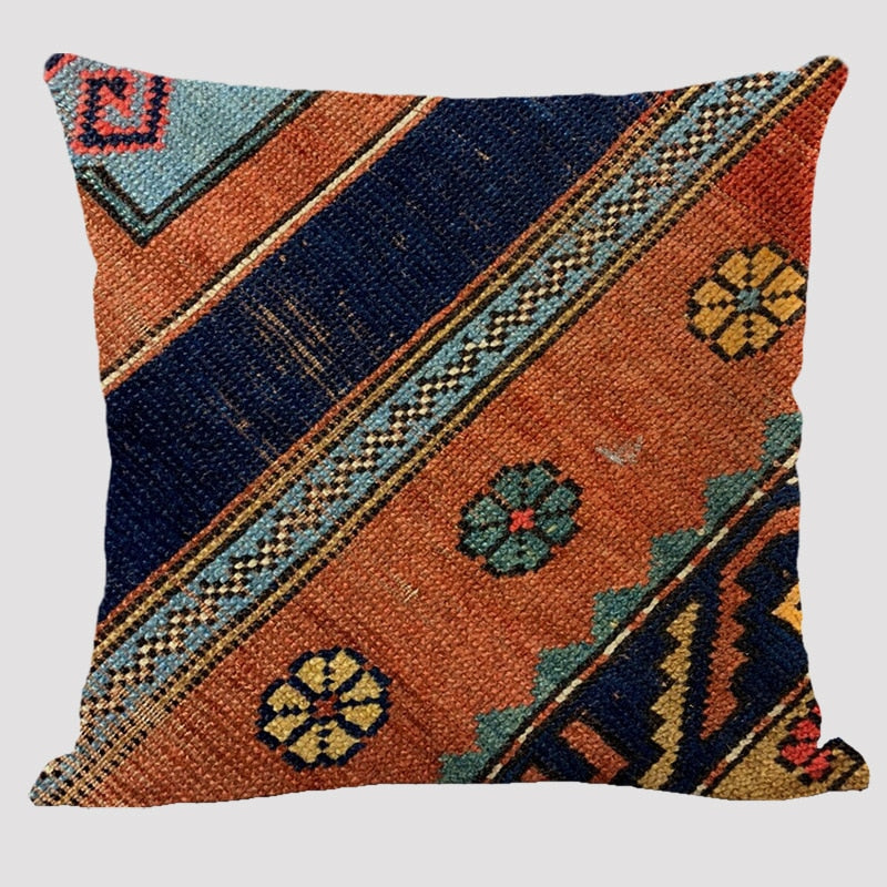 elvesmall Bohemian Patterns Linen Cushions Case Multicolors Abstract Ethnic Geometry Print Decorative Pillows Case Living Room Sofa Pillow