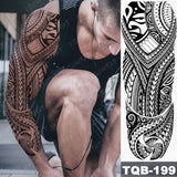 elvesmall Large Arm Sleeve Tattoo Japanese Dragon Prajna Waterproof Temporary Tatto Sticker Mechanical Body Art Full Fake Tatoo Women Men