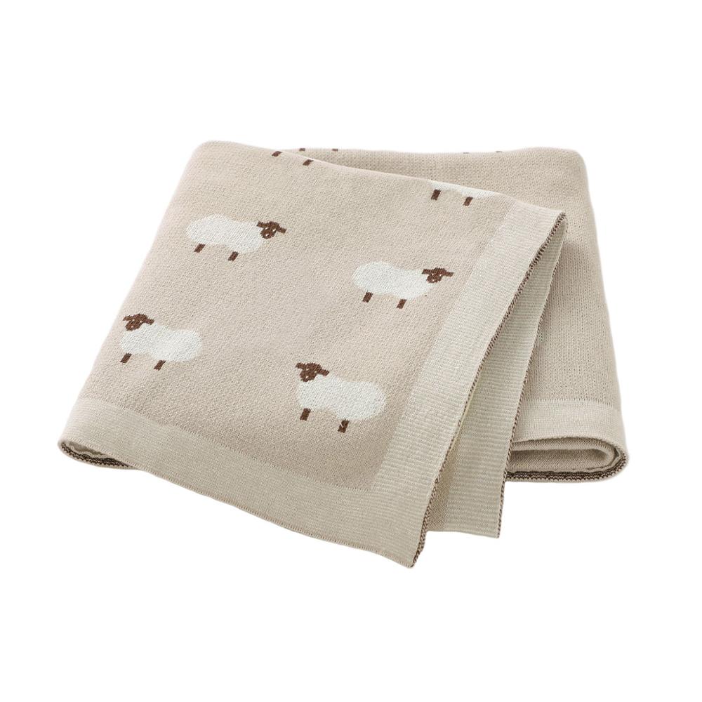 elvesmall Baby Blankets Newborn Swaddle Wrap 100*80 CM Cotton Knitted Infant Kids Stroller Bedding Quilt Super Soft Children's Accessories