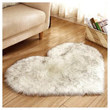 elvesmall large size Love Heart  Rugs Artificial Wool Sheepskin Hairy Carpet Faux Floor Mat Fur Plain Fluffy Soft Area Rug