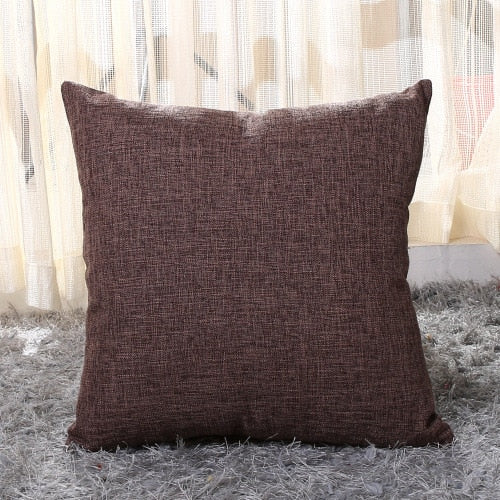 elvesmall Solid Linen Sofa Waist Cushion Cover 40*40/45*45/50*30/50*50/55*55/40*60cm Throw Pillowcase Office Home Decor Pillow Case Cojine