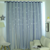 elvesmall Double Layer Stars Blackout Curtains Pink Tull For Kids Room Sheer Curtains for Living Room Girl's Bedroom Window Treatments