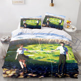 Elvesmall back to school Anime Your Name Tachibana Taki Miyamizu Mitsuha Quilt Bed Cover Anime Duvet Cover Pillow Case 2-3 Pieces Sets Bedding Sets