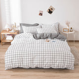 Elvesmall Quilt Cover Set with Bed Linens Single/Queen/King Size Solid Color Comforter Bedding Set for Double Bed  Cover Duvet Set Bedding