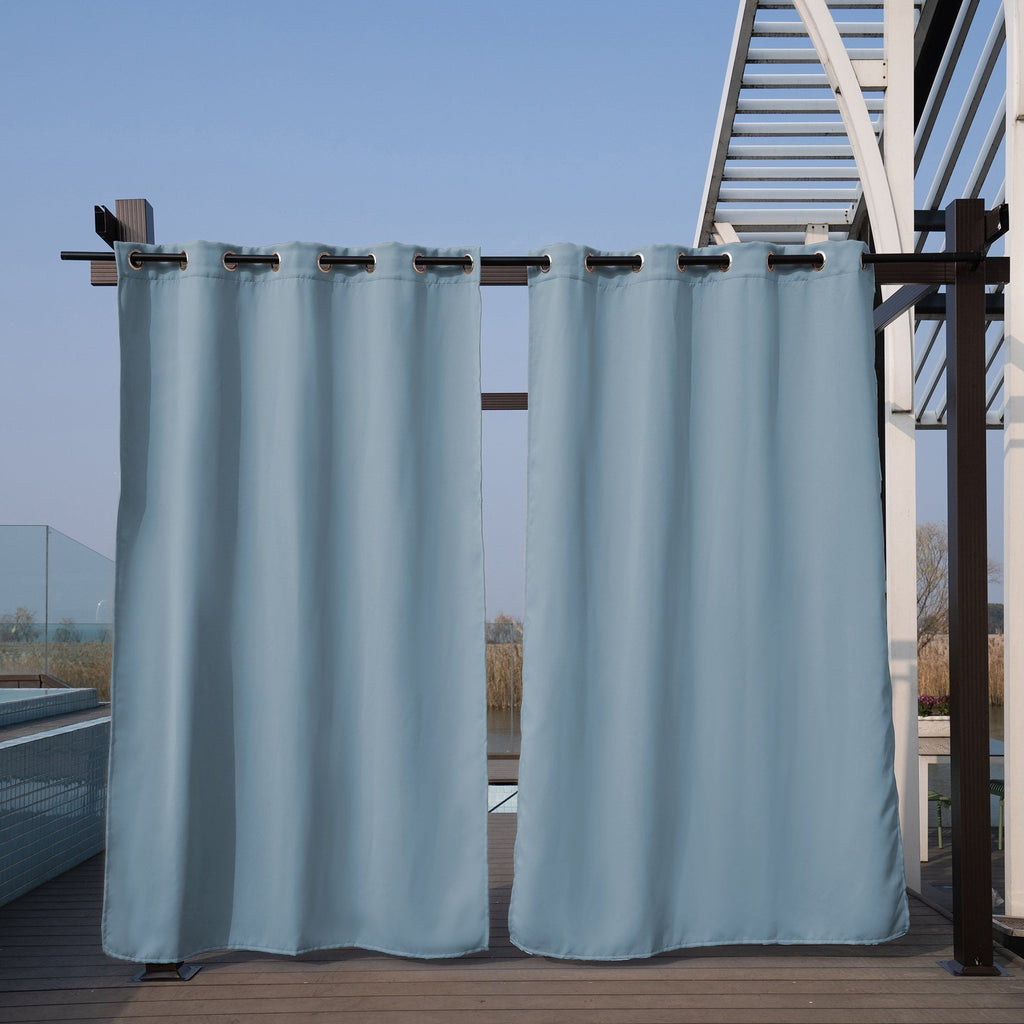 elvesmall Waterproof Outdoor Curtain Blackout Patio Drape for for Sliding Door / Foyer / Arbor / Lanai Custom Beige, 1 Panel