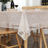 Proud Rose White Lace Table Cloth Wedding Decor Translucent Table Cover Embroidered Tablecloth Tea Table Cloth Home Table Decor