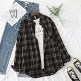 Elvesmall  Plaid Shirts Womens Blouses And Tops Long Sleeve Female Casual Print Shirts Loose Checked Lady Outwear Spring News