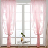 elvesmall White Tulle Short Curtain for Living room Solid Sheer Voile Curtains for Kitchen Window Screening Linen Curtain Door Wedding