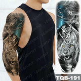 elvesmall Large Arm Sleeve Tattoo Japanese Dragon Prajna Waterproof Temporary Tatto Sticker Mechanical Body Art Full Fake Tatoo Women Men