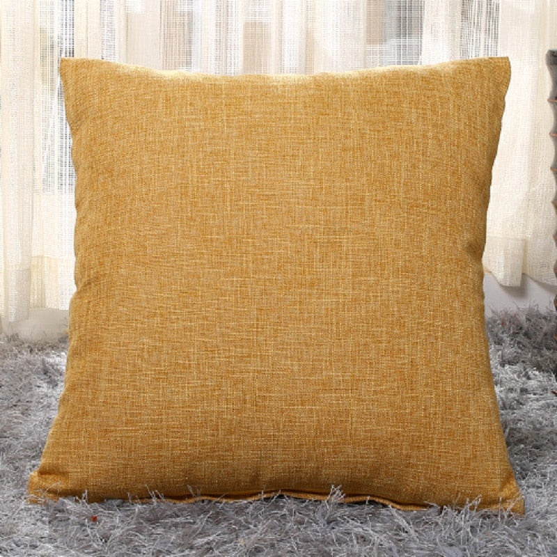elvesmall Solid Linen Sofa Waist Cushion Cover 40*40/45*45/50*30/50*50/55*55/40*60cm Throw Pillowcase Office Home Decor Pillow Case Cojine