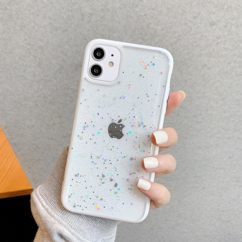 elvesmall Transparent Phone Case For iPhone 11 12 13 14 mini Pro Max XS X XR 7 8 SE Shockproof Cases Cover
