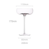 elvesmall 2/1Pcs 220ml Crystal Red Black Cocktail Glass Champagne Goblet Creative Personality Martini Wine Glasses Wedding Cup Party Gifts